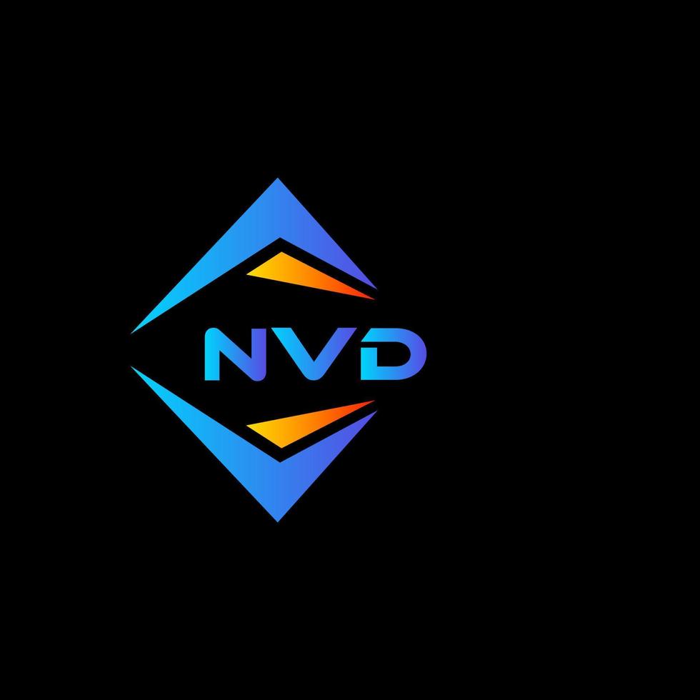 design de logotipo de tecnologia abstrata nvd em fundo preto. conceito de logotipo de carta de iniciais criativas nvd. vetor