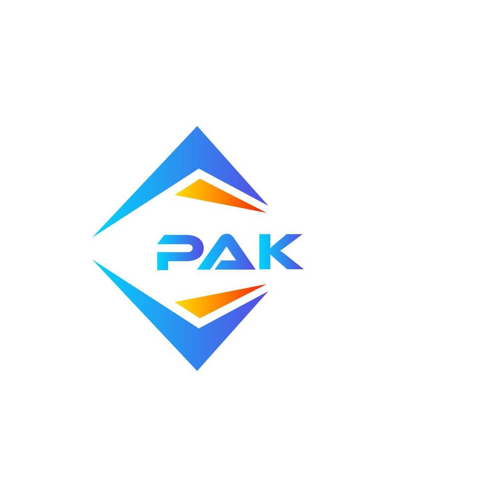pak design de logotipo de tecnologia abstrata em fundo branco. conceito de logotipo de carta de iniciais criativas pak. vetor