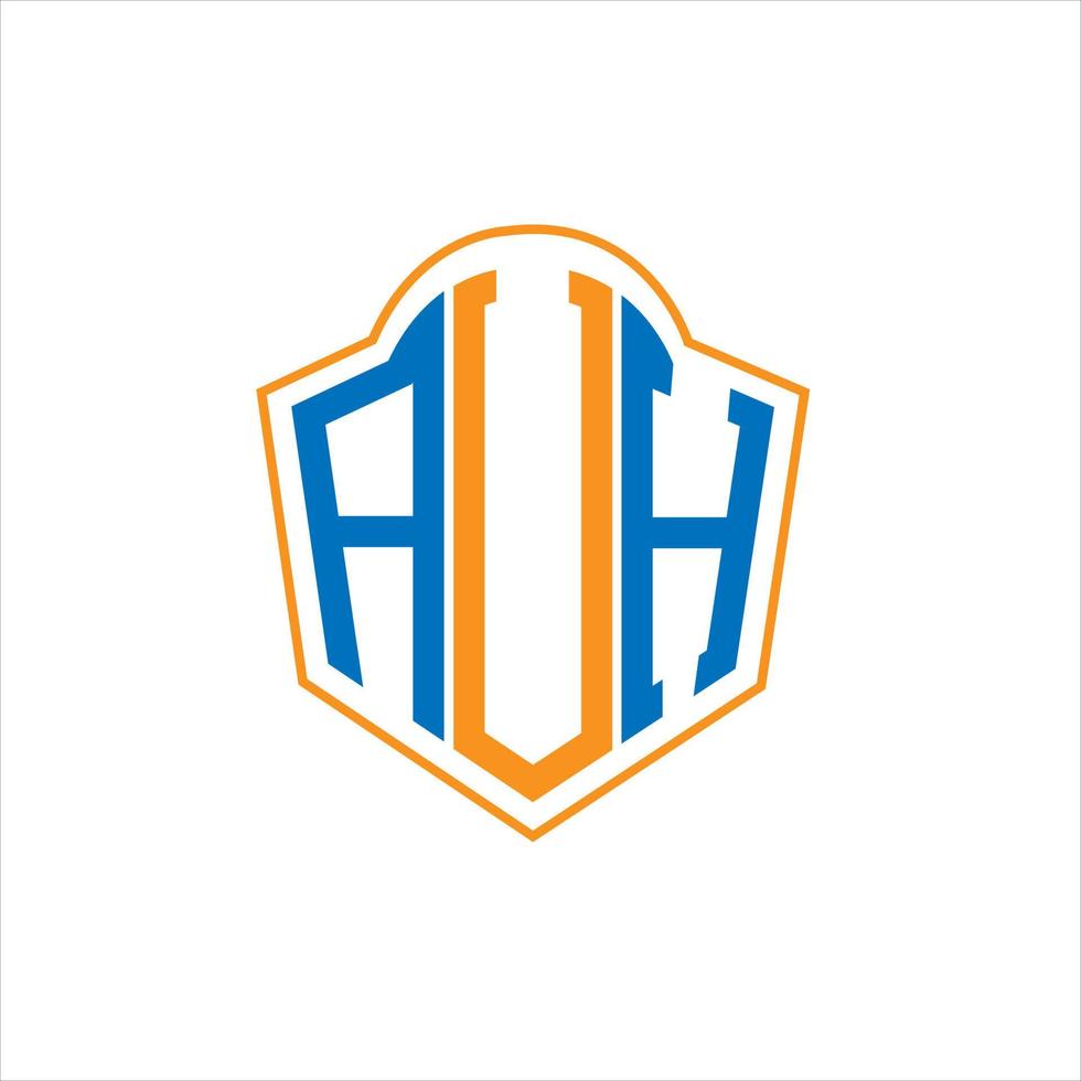 design de logotipo de escudo de monograma abstrato avh em fundo branco. avh logotipo criativo da letra inicial. vetor