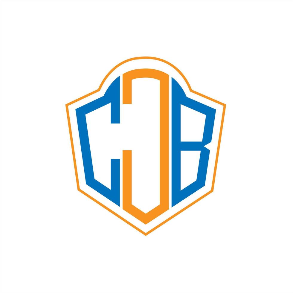 design de logotipo escudo monograma abstrato cjb em fundo branco. logotipo da carta inicial criativa cjb. vetor