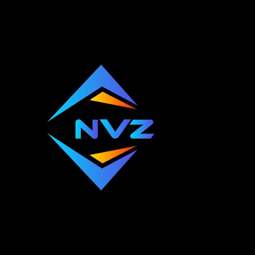 design de logotipo de tecnologia abstrata nvz em fundo preto. conceito de logotipo de carta de iniciais criativas nvz. vetor