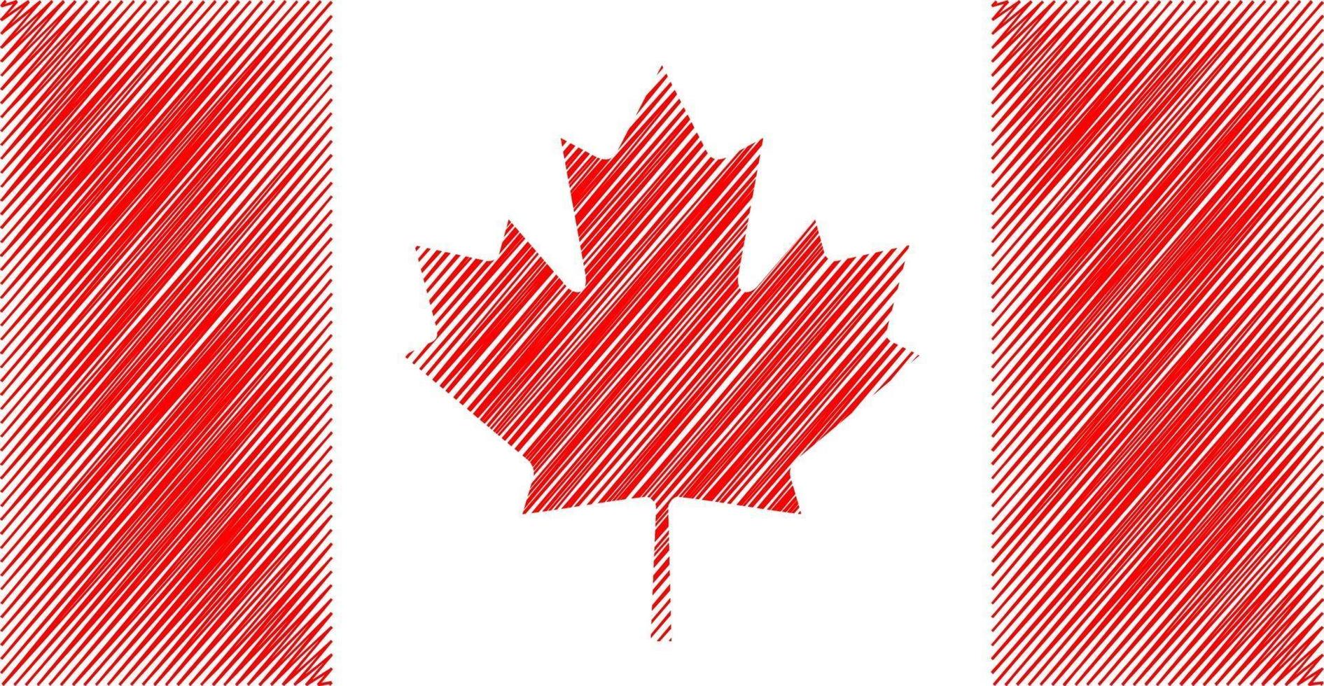 canada sketch flag vetor