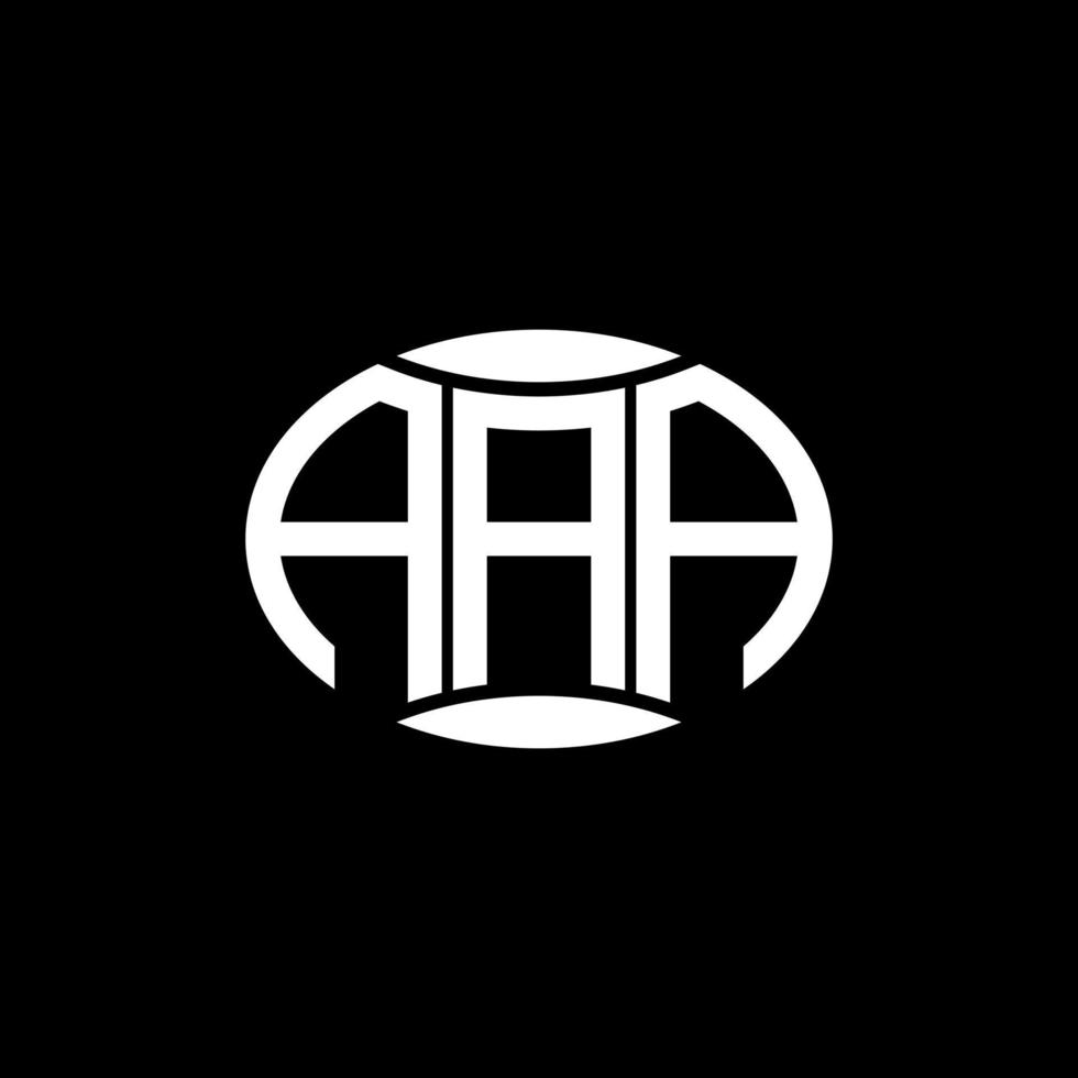 design de logotipo de círculo de monograma abstrato aaa em fundo preto. aaa logotipo criativo exclusivo da letra inicial. vetor
