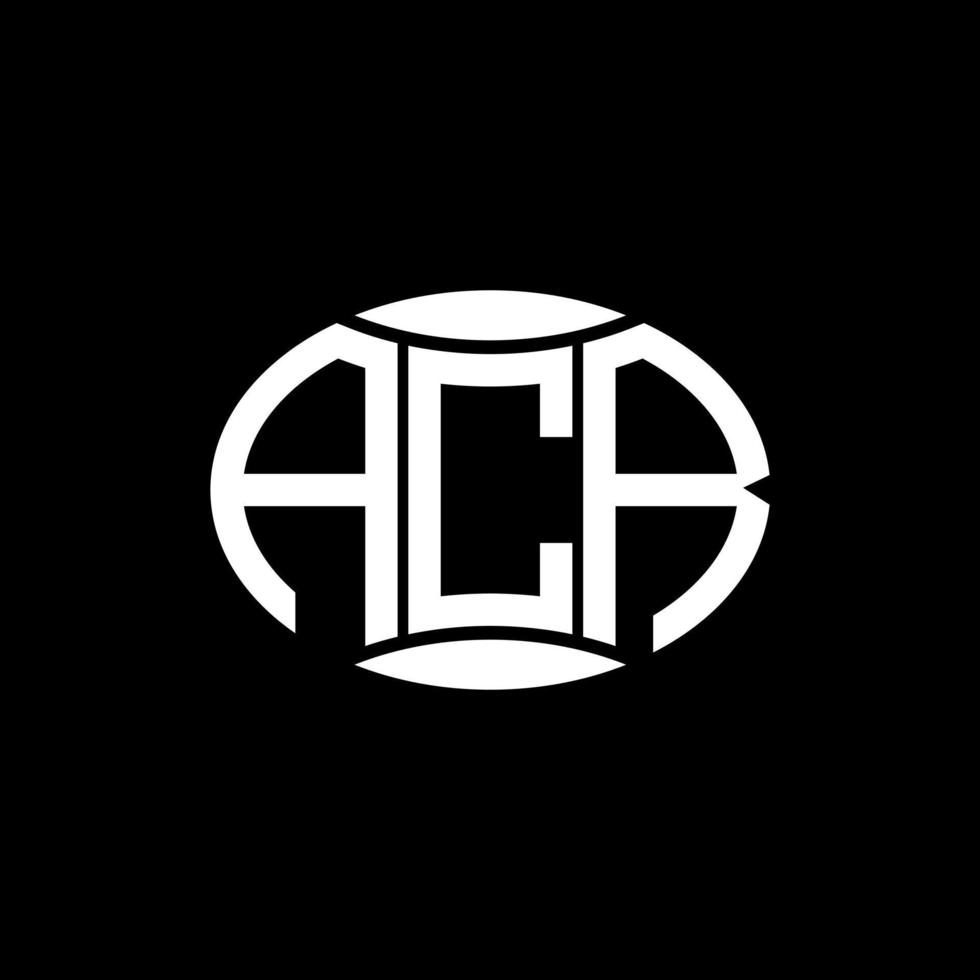 design de logotipo de círculo de monograma abstrato acr em fundo preto. logotipo criativo exclusivo da letra inicial da acr. vetor