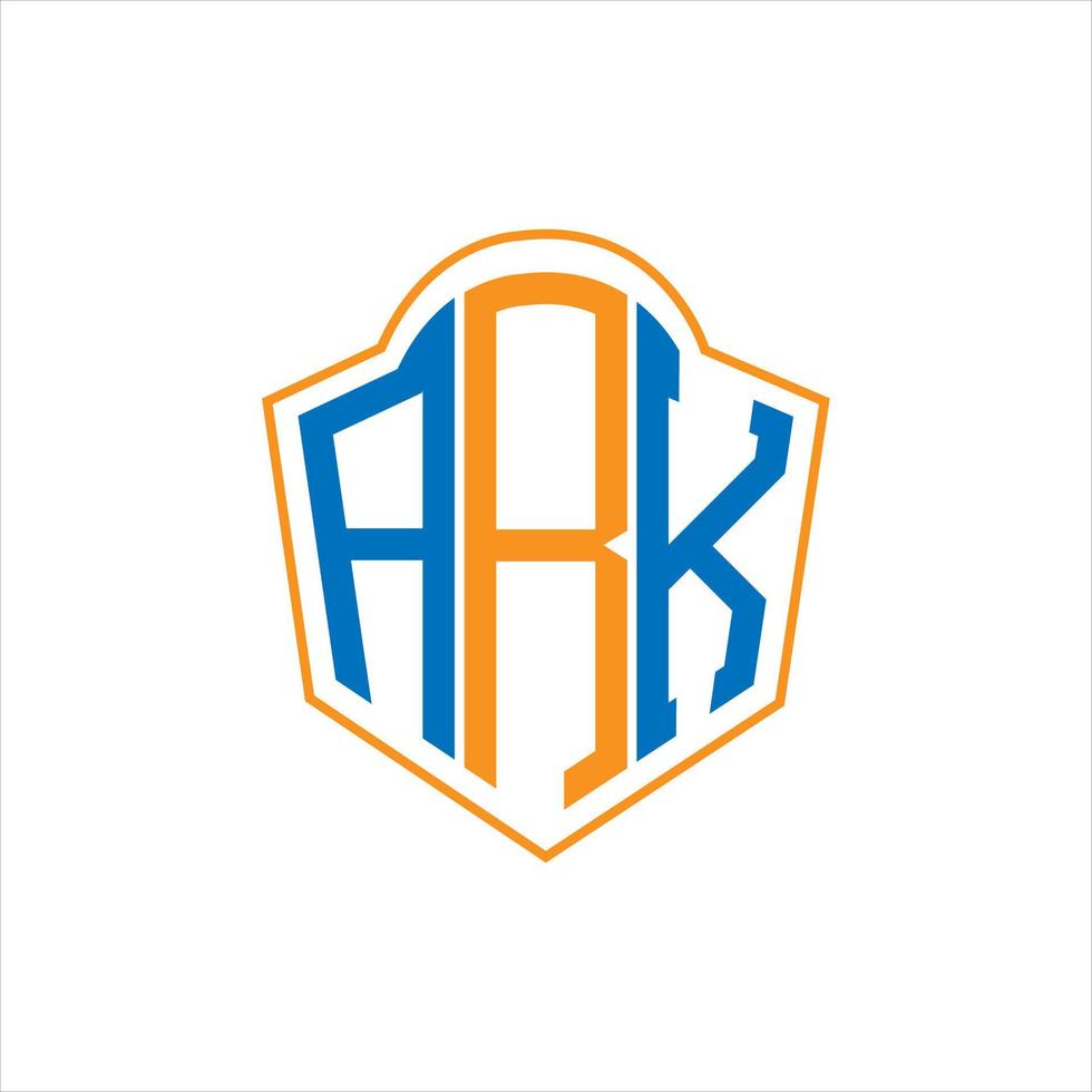 design de logotipo de escudo de monograma abstrato arca em fundo branco. logotipo da carta de iniciais criativas da arca. vetor