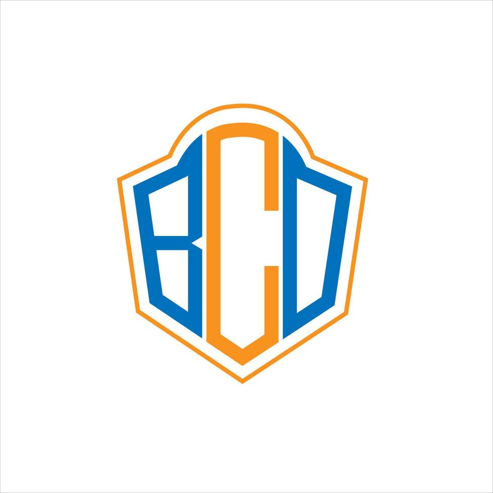 bco design de logotipo de escudo de monograma abstrato em fundo branco. logotipo da letra das iniciais criativas bco. vetor