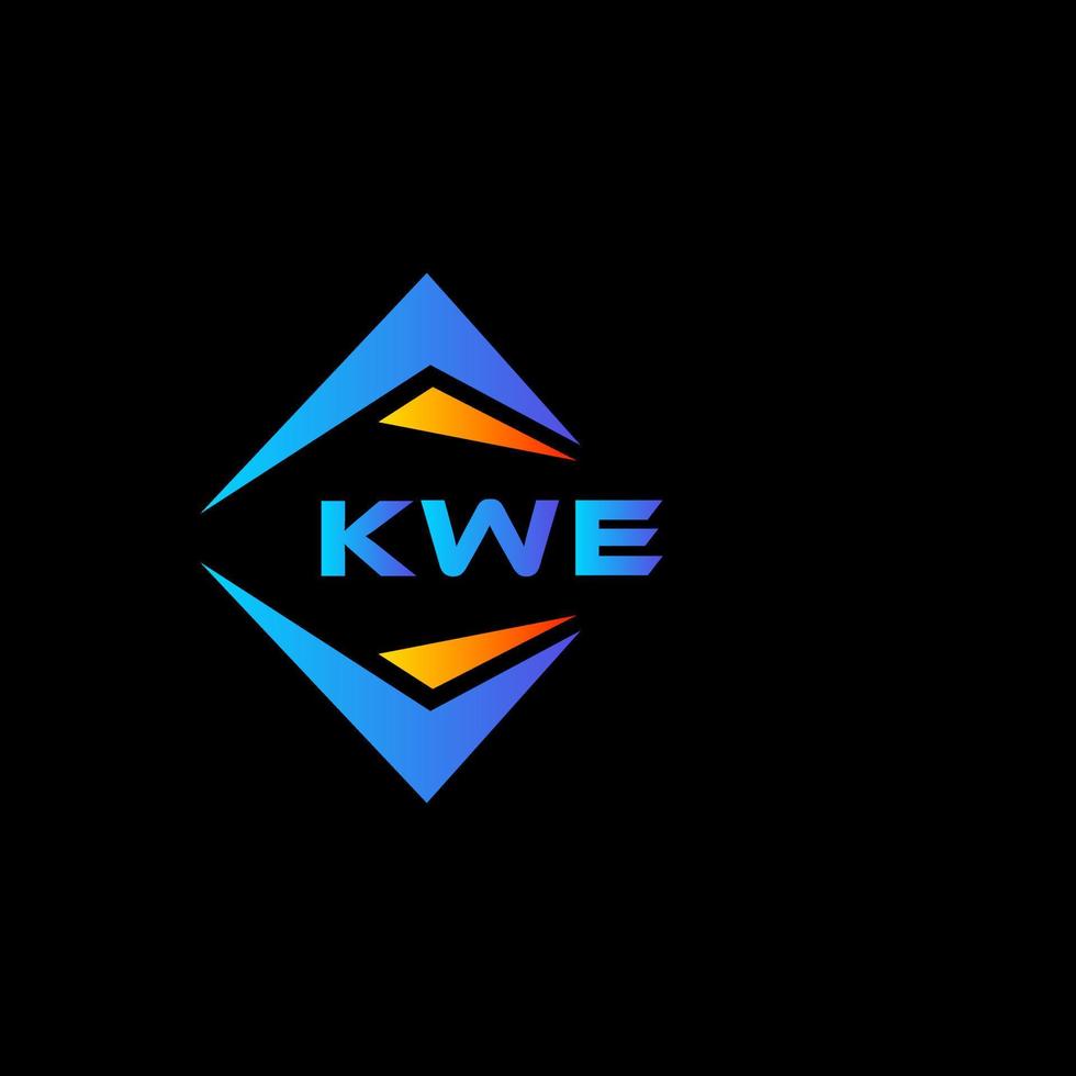 design de logotipo de tecnologia abstrata kwe em fundo preto. kwe conceito criativo do logotipo da carta inicial. vetor