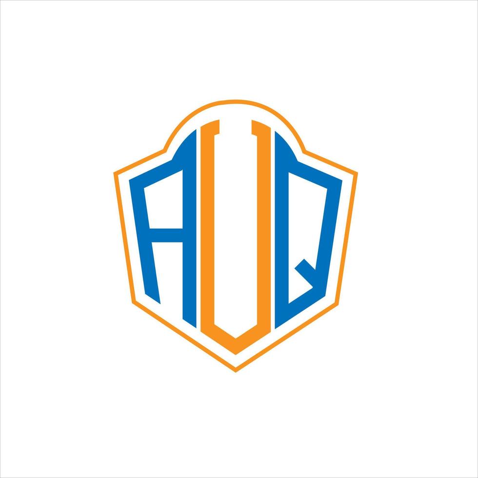 design de logotipo de escudo de monograma abstrato avq em fundo branco. avq logotipo criativo da letra inicial. vetor