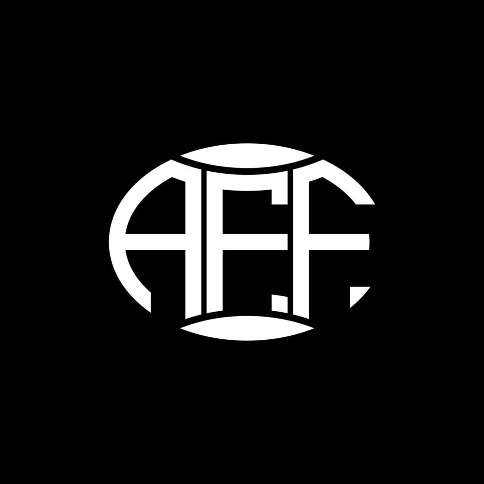 aff design de logotipo de círculo de monograma abstrato em fundo preto. aff logotipo criativo exclusivo da letra inicial. vetor