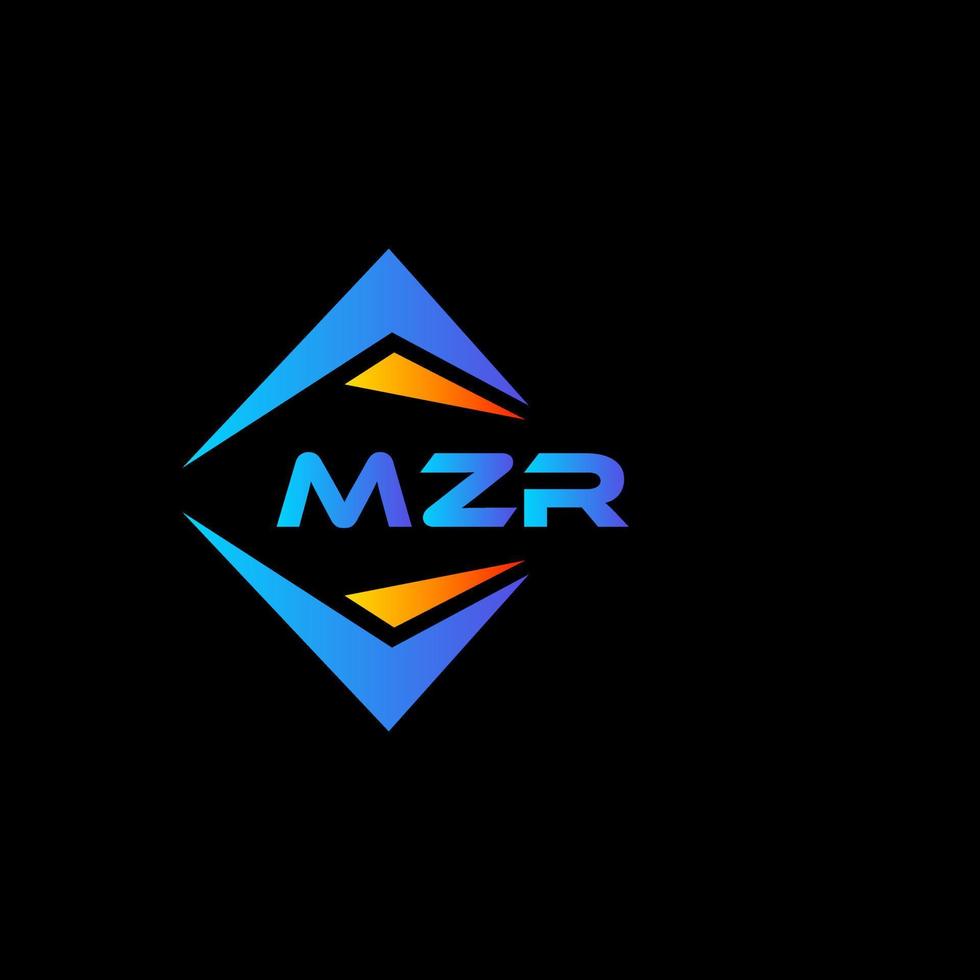 design de logotipo de tecnologia abstrata mzr em fundo preto. conceito de logotipo de letra de iniciais criativas mzr. vetor