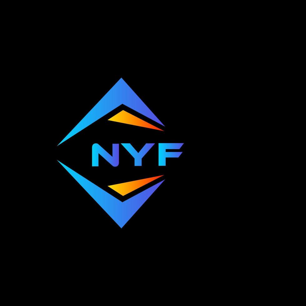 design de logotipo de tecnologia abstrata nyf em fundo preto. conceito de logotipo de carta de iniciais criativas nyf. vetor