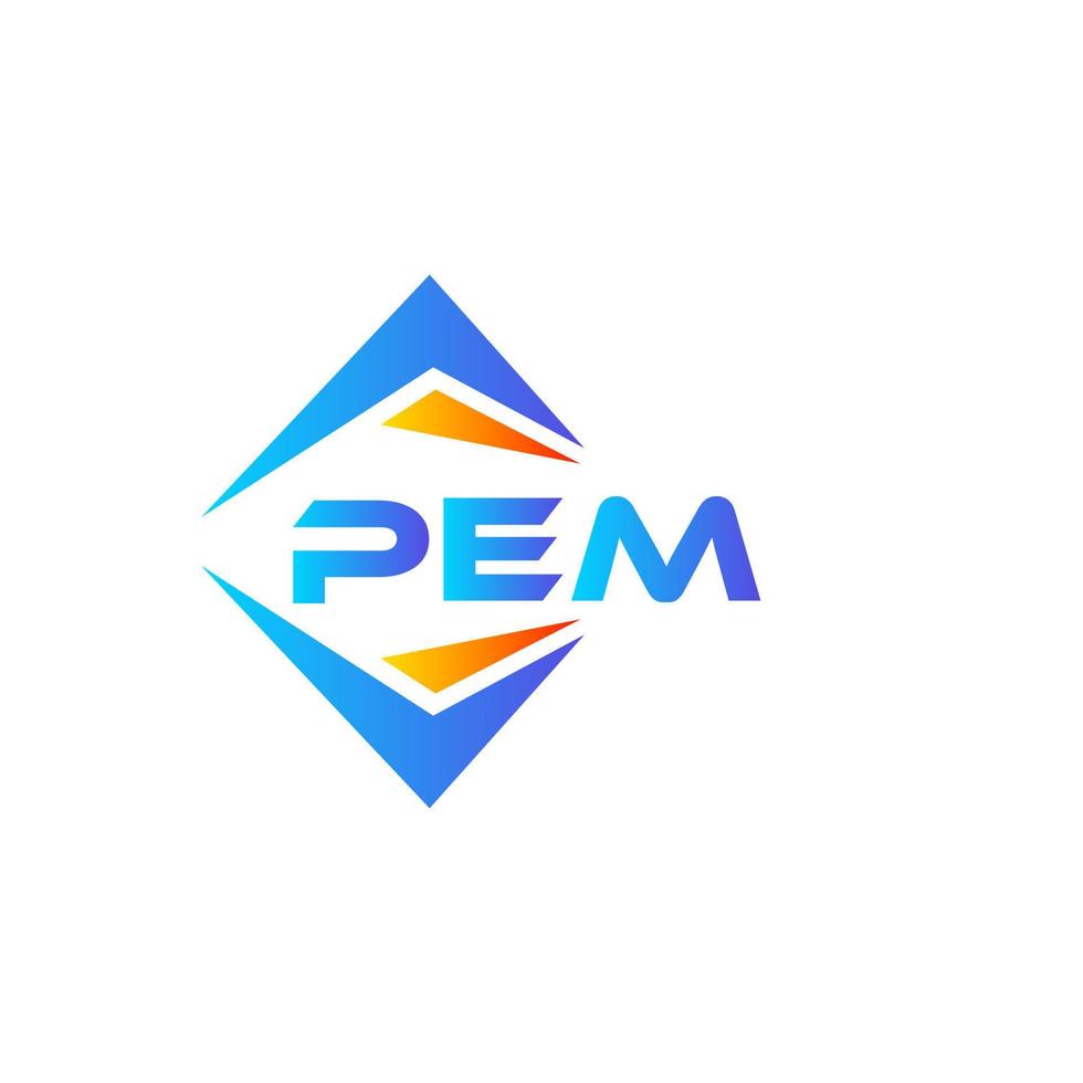 design de logotipo de tecnologia abstrata pem em fundo branco. conceito criativo do logotipo da carta inicial pem. vetor