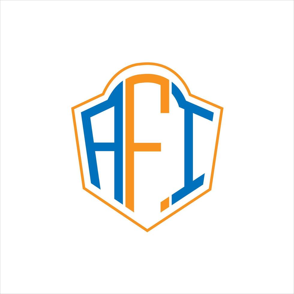 design de logotipo de escudo de monograma abstrato afi em fundo branco. logotipo da letra das iniciais criativas afi. vetor