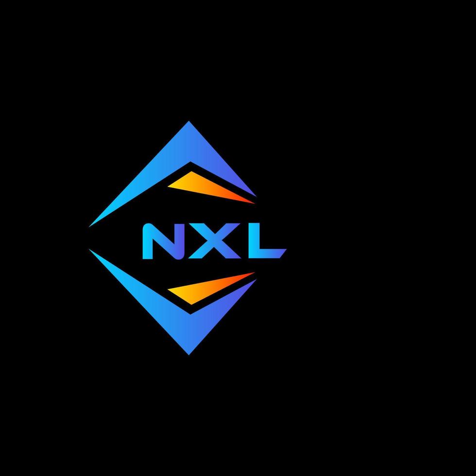 design de logotipo de tecnologia abstrata nxl em fundo preto. conceito de logotipo de carta de iniciais criativas nxl. vetor