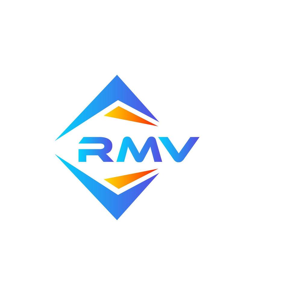 design de logotipo de tecnologia abstrata rmv em fundo branco. conceito de logotipo de carta de iniciais criativas rmv. vetor