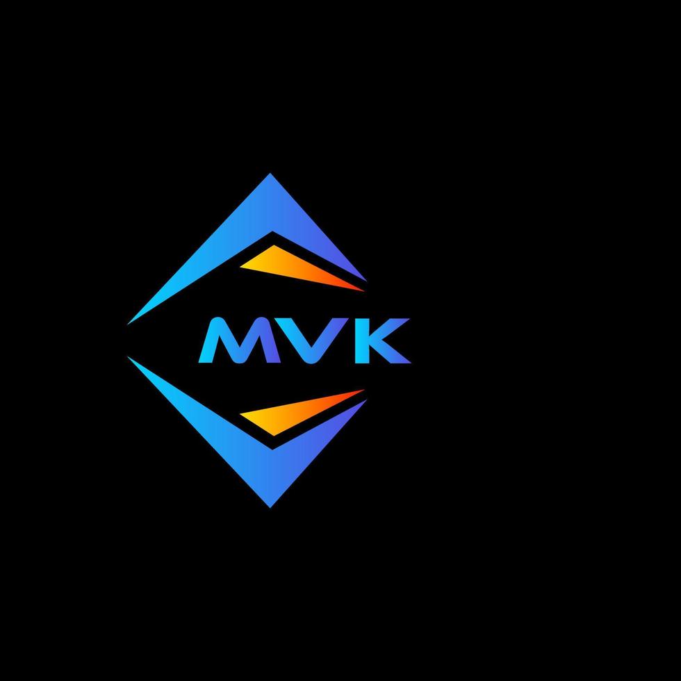 design de logotipo de tecnologia abstrata mvk em fundo preto. conceito de logotipo de letra de iniciais criativas mvk. vetor