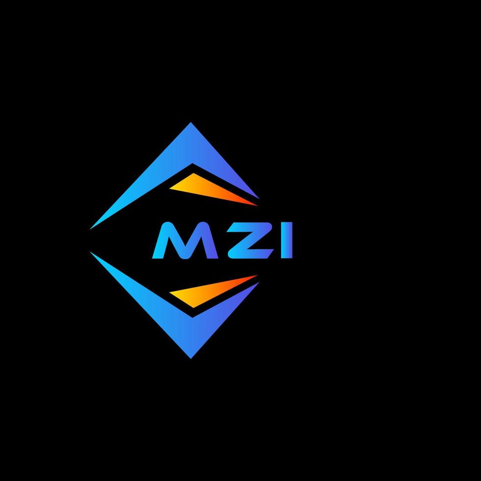 design de logotipo de tecnologia abstrata mzi em fundo preto. conceito de logotipo de letra de iniciais criativas mzi. vetor