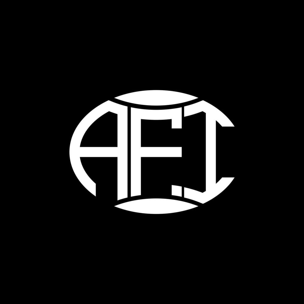 design de logotipo de círculo de monograma abstrato afi em fundo preto. logotipo criativo exclusivo da letra inicial da afi. vetor