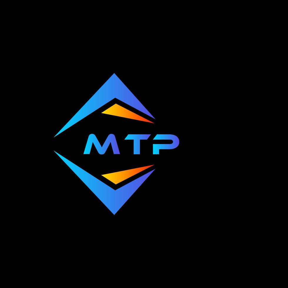 design de logotipo de tecnologia abstrata mtp em fundo preto. conceito de logotipo de letra de iniciais criativas mtp. vetor