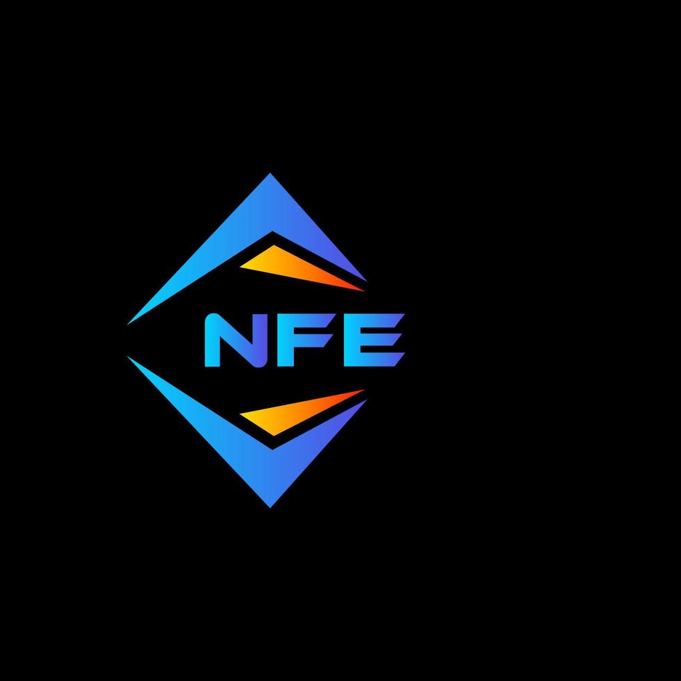 design de logotipo de tecnologia abstrata nfe em fundo preto. conceito de logotipo de letra de iniciais criativas nfe. vetor