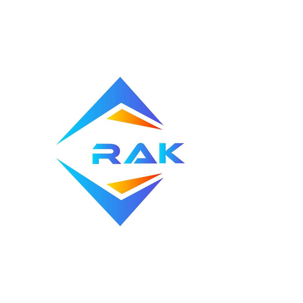 rak design de logotipo de tecnologia abstrata em fundo branco. conceito de logotipo de carta de iniciais criativas rak. vetor