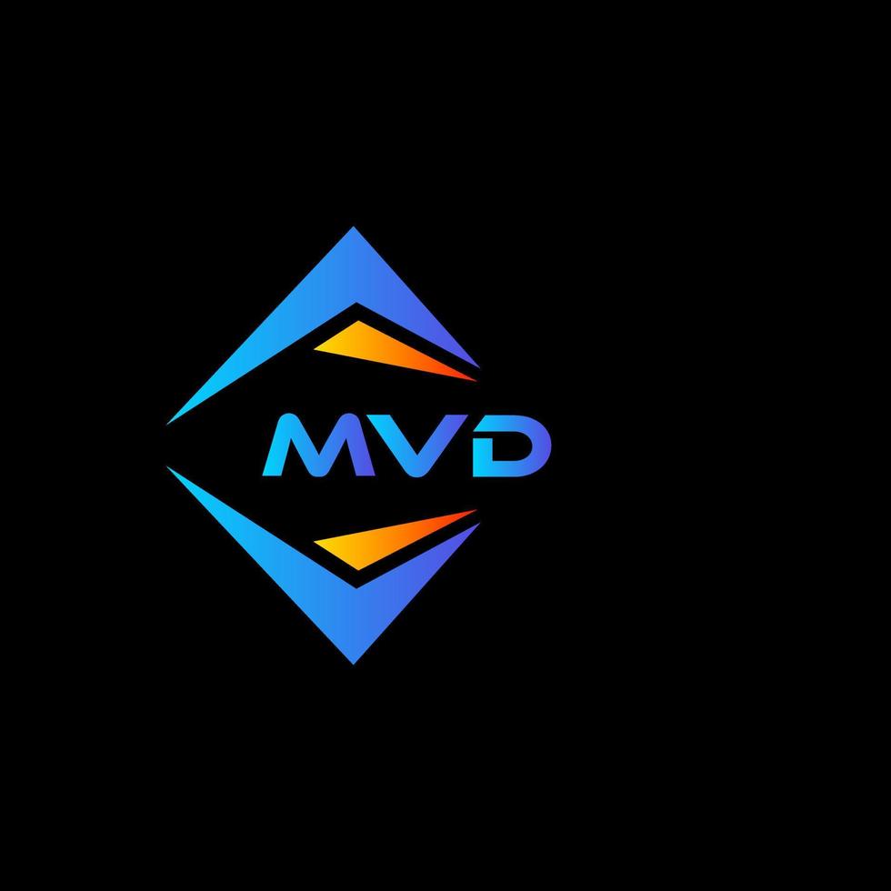 design de logotipo de tecnologia abstrata mvd em fundo preto. conceito de logotipo de letra de iniciais criativas mvd. vetor