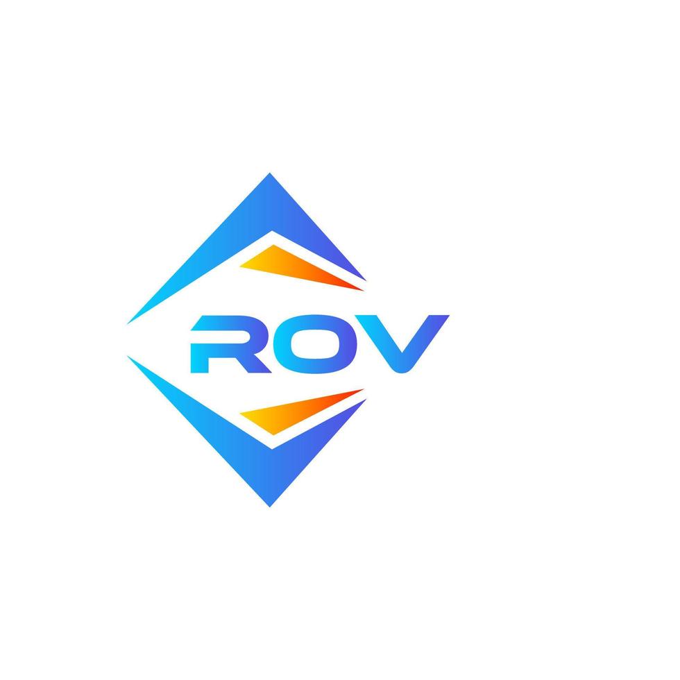 rov design de logotipo de tecnologia abstrata em fundo branco. rov conceito criativo do logotipo da carta inicial. vetor