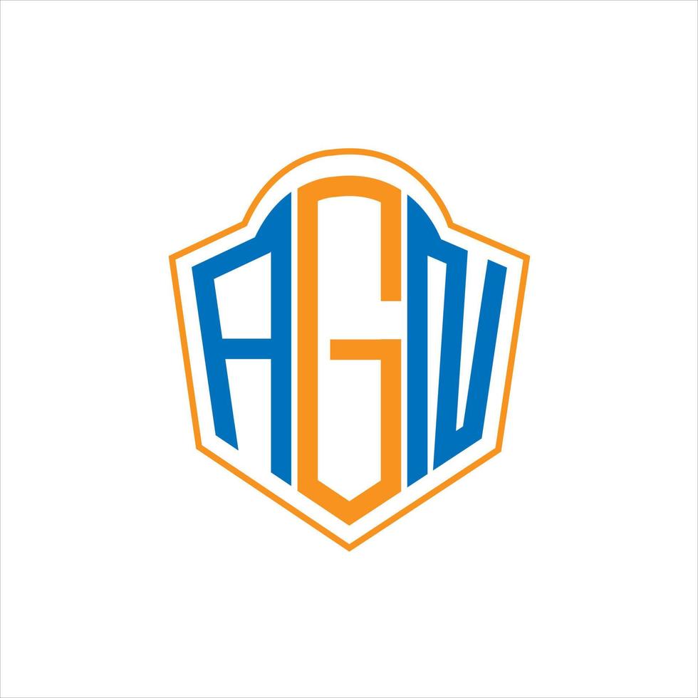 agn design de logotipo escudo monograma abstrato sobre fundo branco. logotipo da carta de iniciais criativas agn. vetor