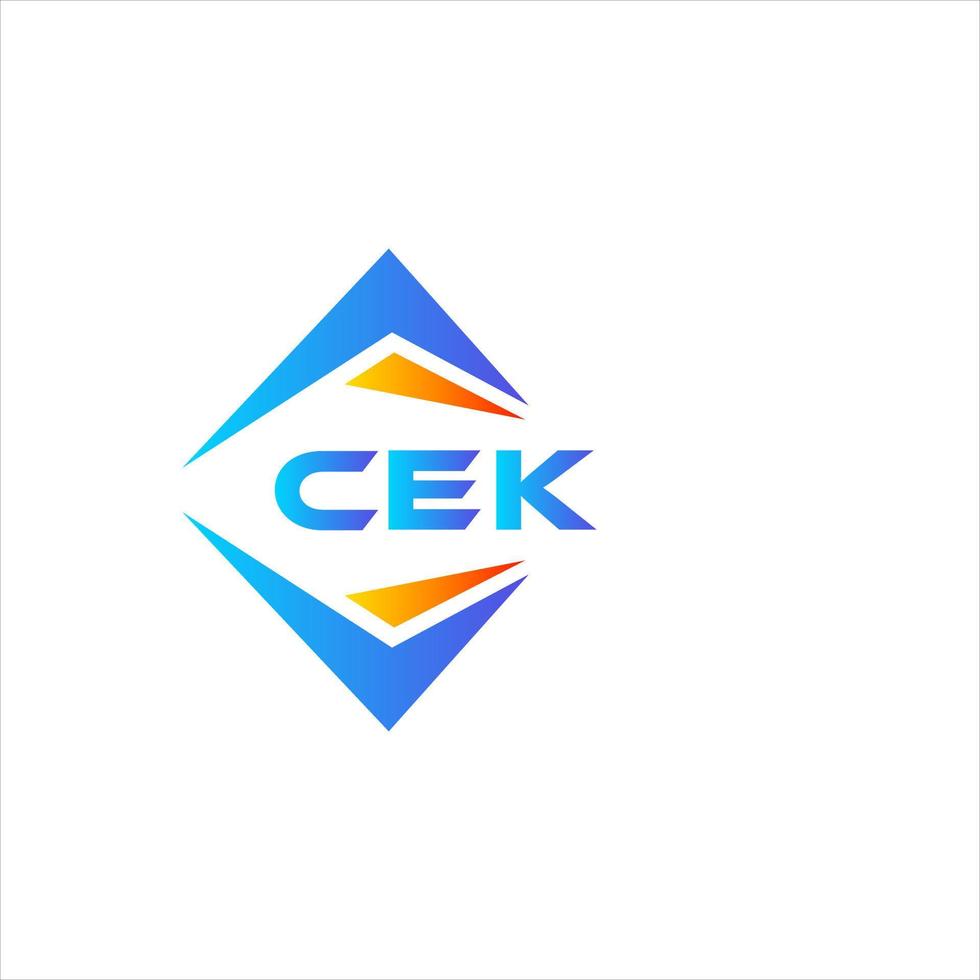 design de logotipo de tecnologia abstrata cek em fundo branco. conceito de logotipo de carta de iniciais criativas cek. vetor