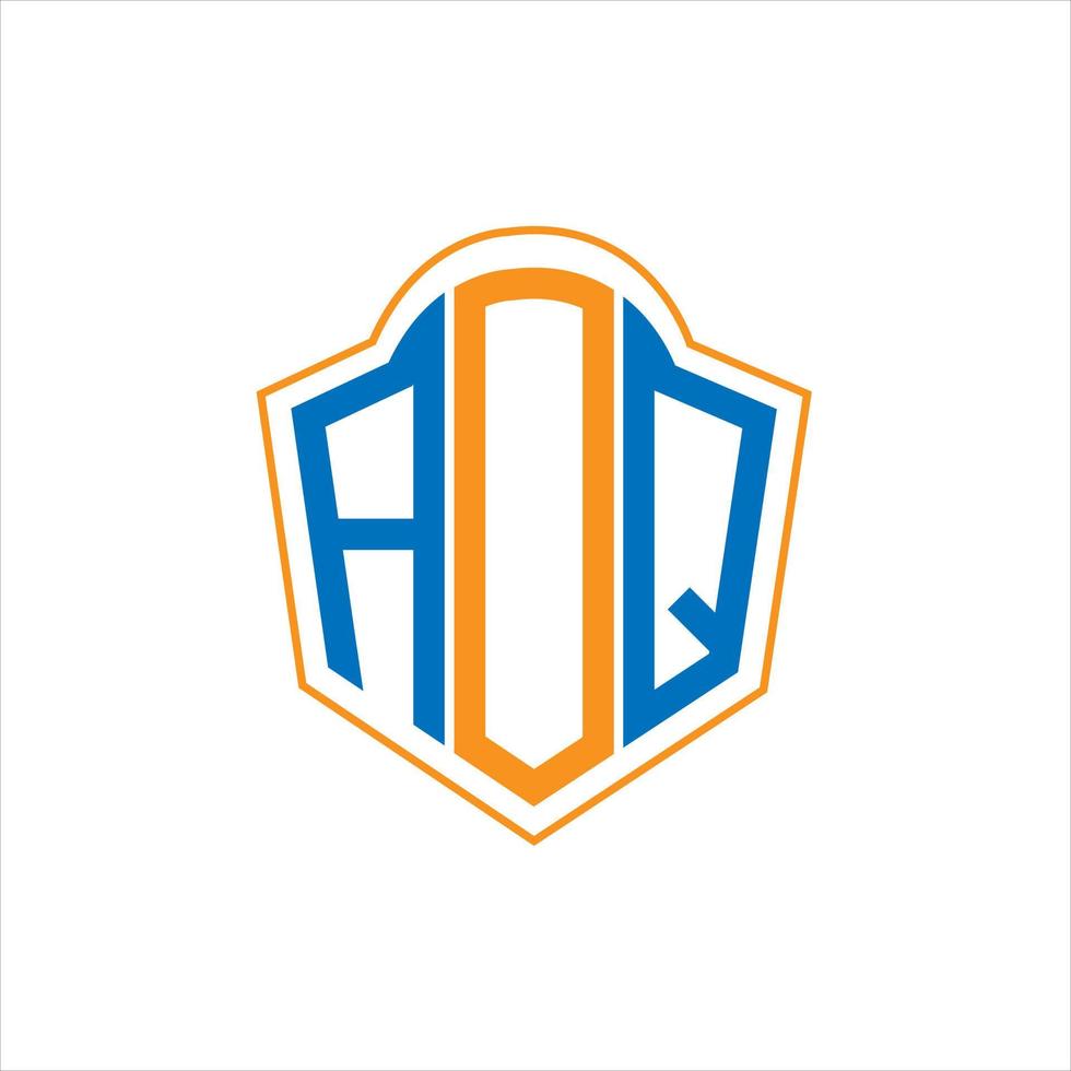 design de logotipo escudo monograma abstrato aoq em fundo branco. logotipo da carta inicial criativa aoq. vetor