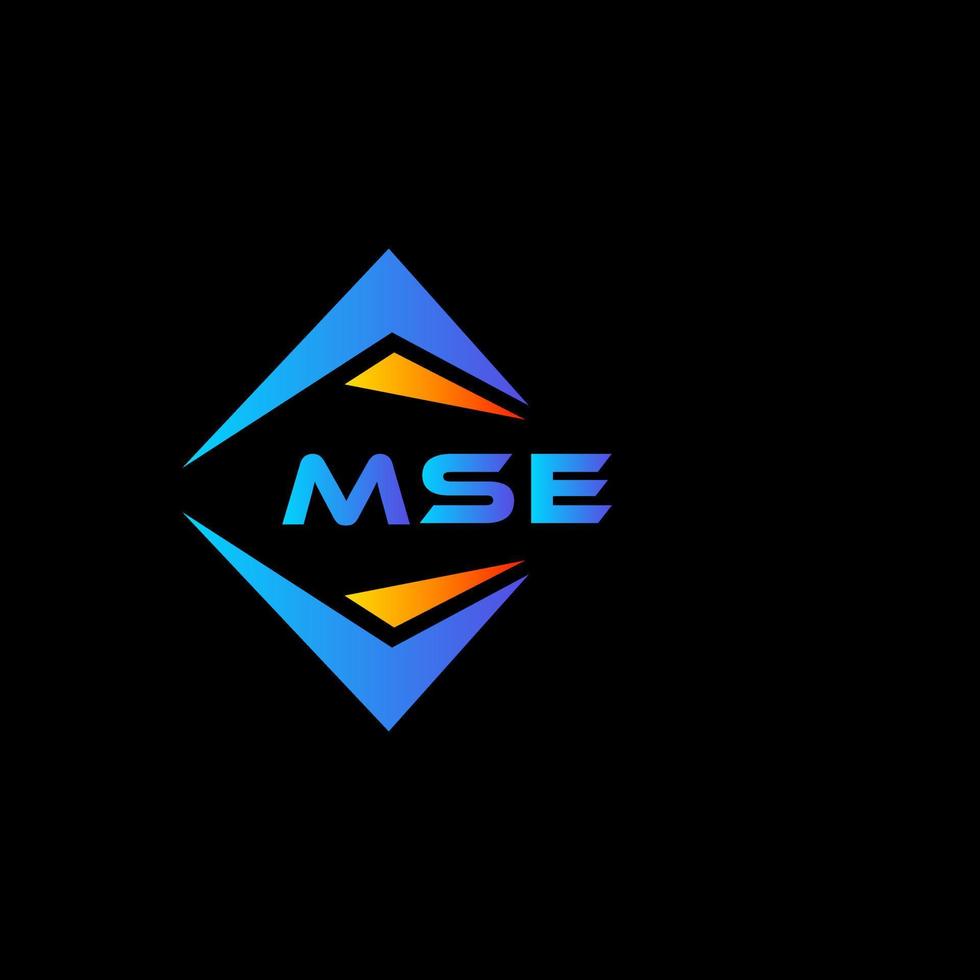 design de logotipo de tecnologia abstrata mse em fundo preto. conceito criativo do logotipo da carta inicial mse. vetor