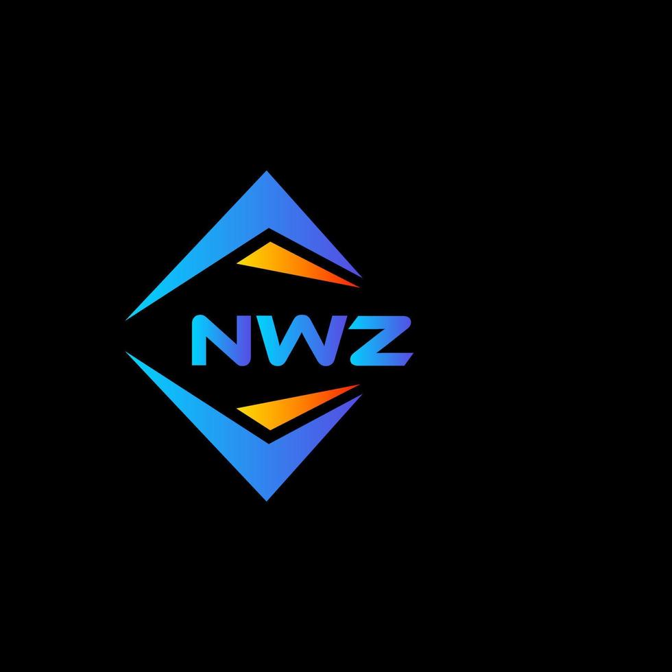 design de logotipo de tecnologia abstrata nwz em fundo preto. conceito de logotipo de carta de iniciais criativas nwz. vetor