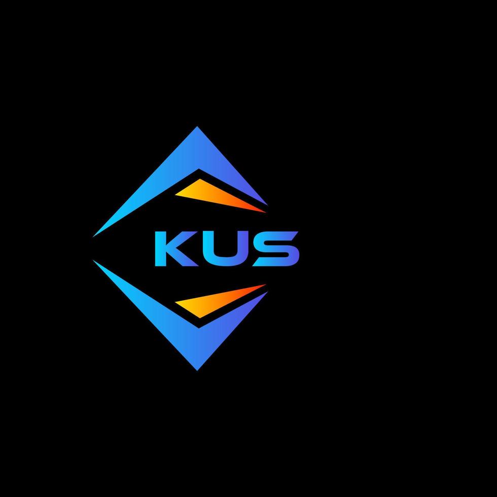 kus design de logotipo de tecnologia abstrata em fundo preto. kus conceito criativo do logotipo da letra inicial. vetor