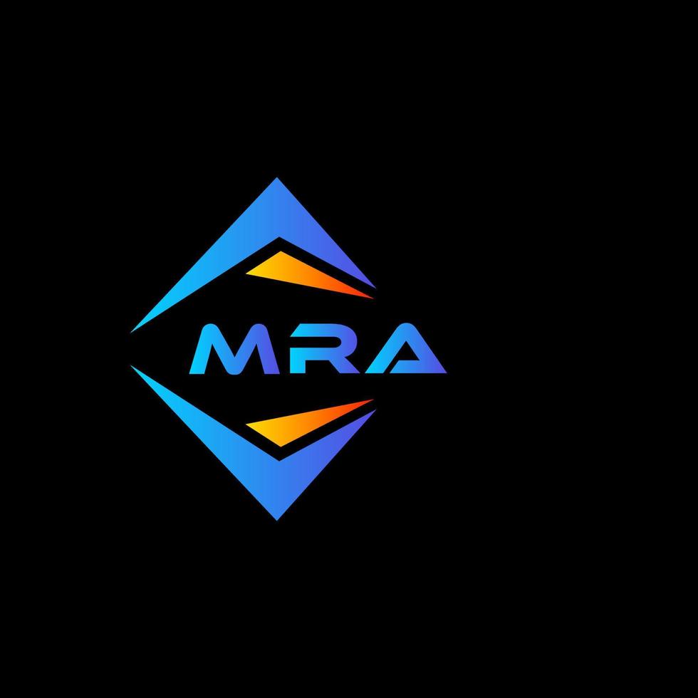 design de logotipo de tecnologia abstrata mra em fundo preto. conceito de logotipo de carta de iniciais criativas mra. vetor