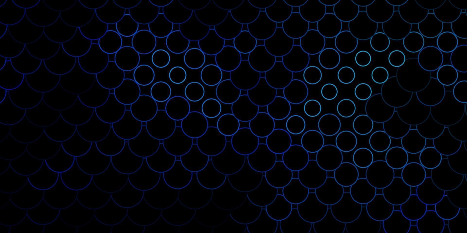 layout de vetor de azul escuro com formas de círculo.