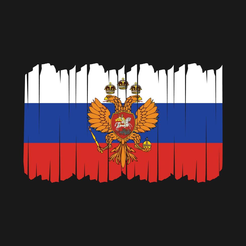 pinceladas de bandeira da rússia vetor