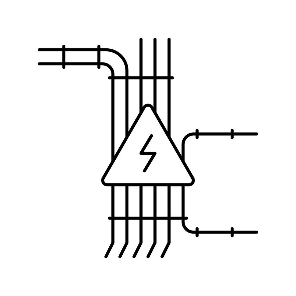 ilustração em vetor ícone de linha de fiação elétrica