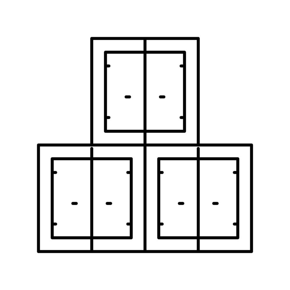 ilustração em vetor ícone de linha de porta de pilha de contêiner