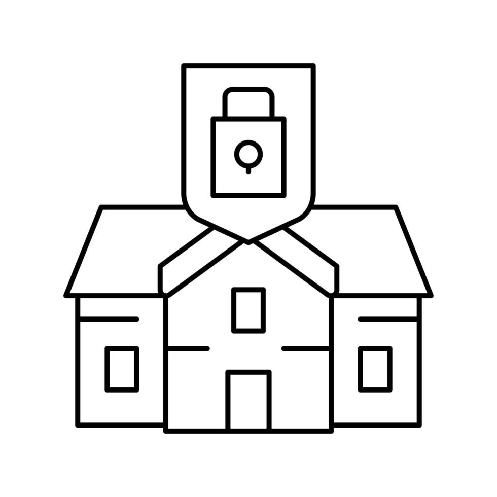 casa proteger linha ícone ilustração vetorial plana vetor