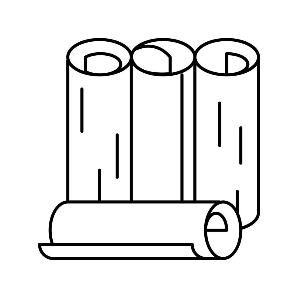 rolos de ilustração vetorial de ícone de linha de papel de parede vetor