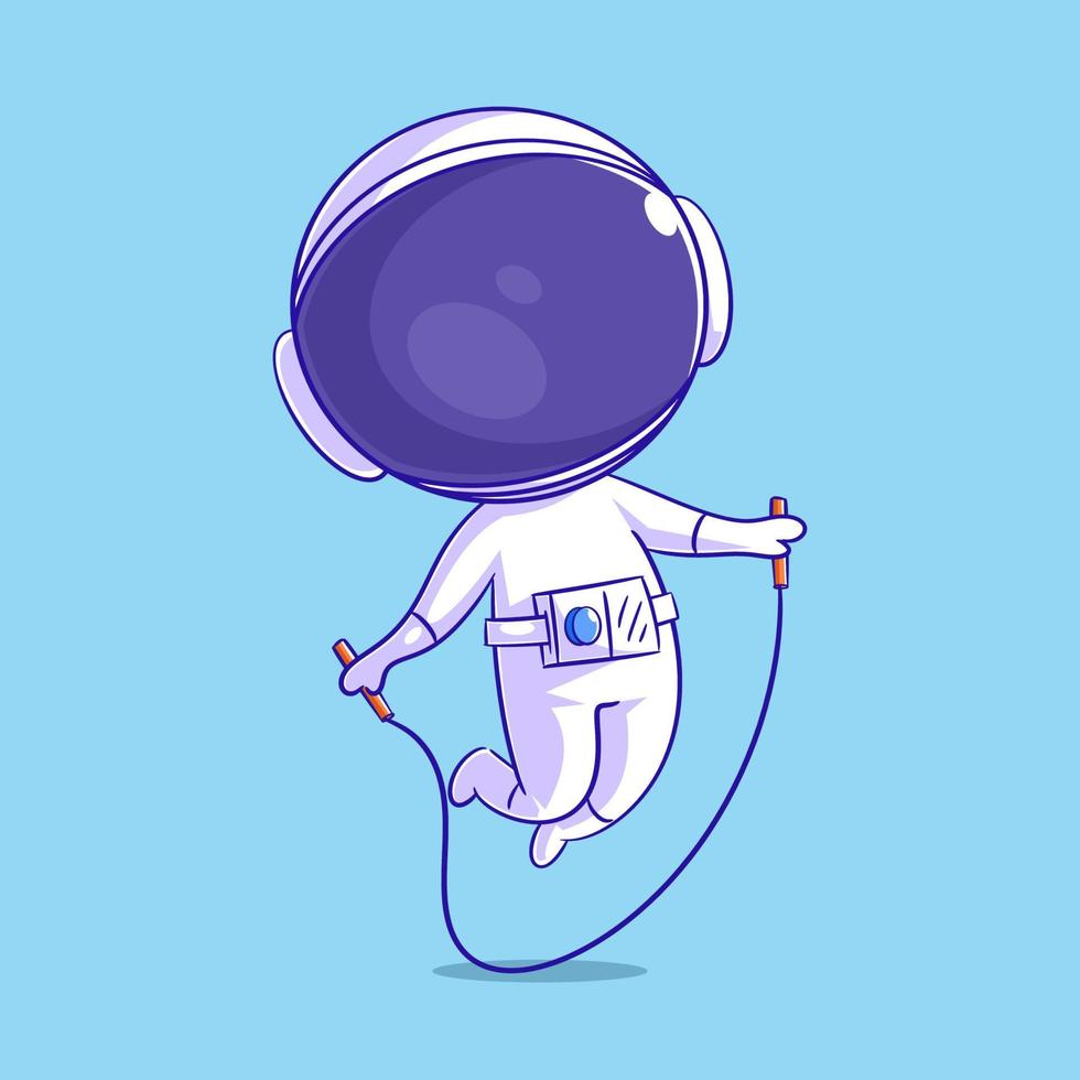 astronauta fazendo um exercício muito bom de pular corda vetor