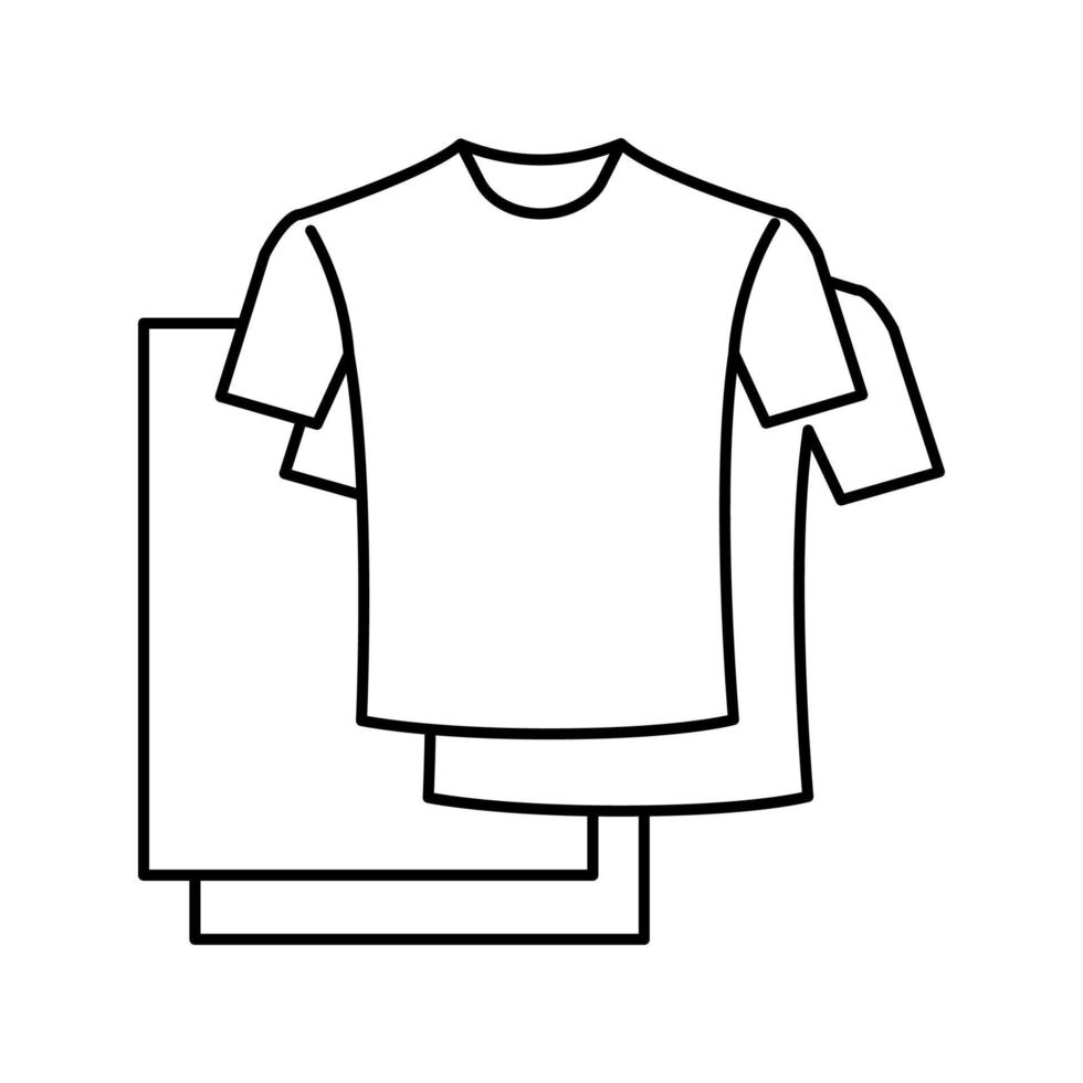 ilustração vetorial de ícone de linha de roupas têxteis de camiseta vetor