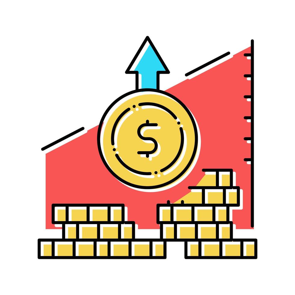 ilustração vetorial de ícone de cor de finanças de inflação vetor