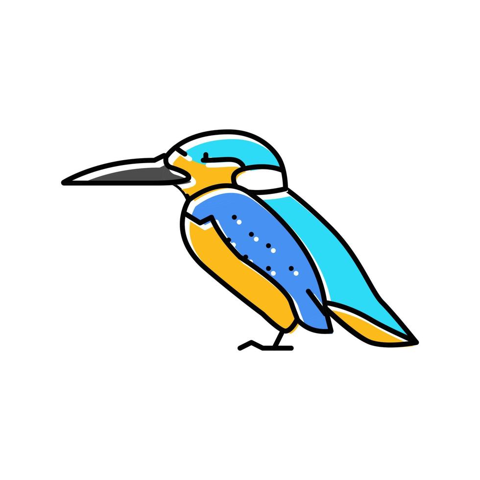 ilustração em vetor ícone de cor exótica de pássaro martim-pescador