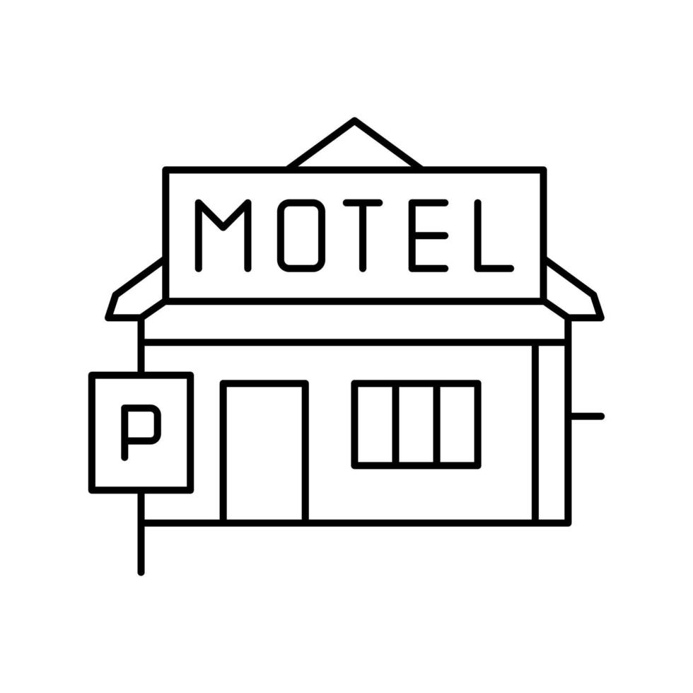 ilustração vetorial de ícone de linha de motel de construção vetor