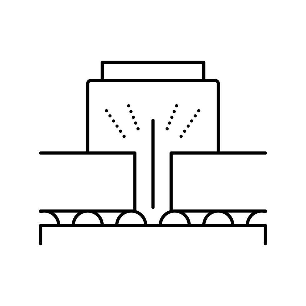 ilustração em vetor ícone de linha de fábrica de madeira compensada de máquina de corte