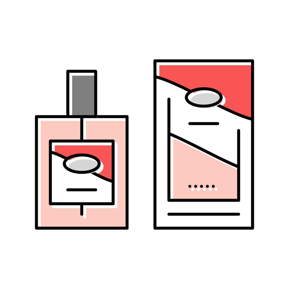 ilustração em vetor ícone de cor de perfume de garrafa de fragrância de pacote