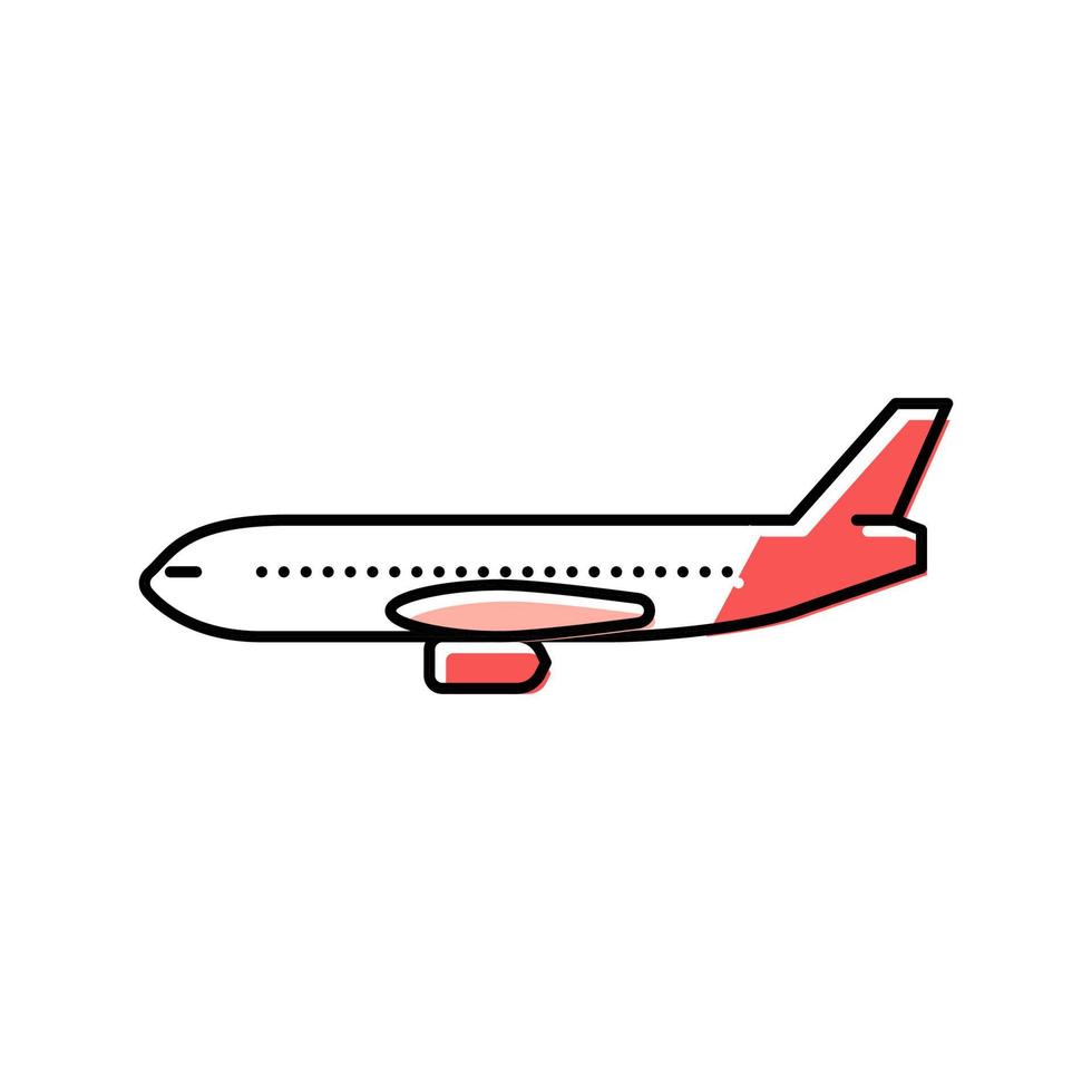 ilustração em vetor ícone de cor de avião de passageiros