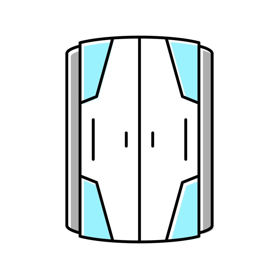 ilustração em vetor ícone de cor de equipamento de solário de cabine vertical fechada