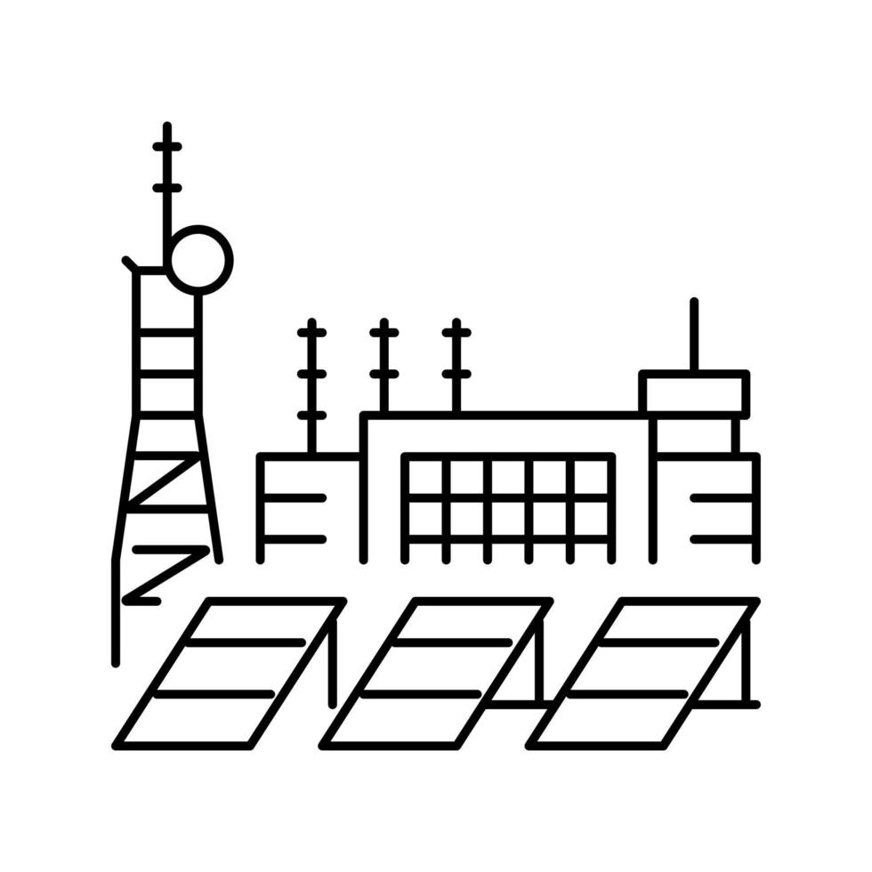 ilustração em vetor ícone de linha de estação de energia elétrica